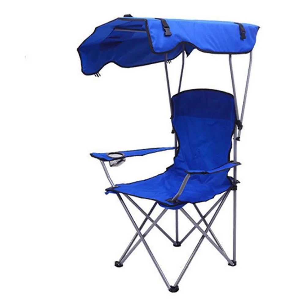 Portable Folding Beach Chair Fishing Stool with Lift and Umbrella Camping Accessories Furniture Outdoor Oxford Cloth Wyz20333