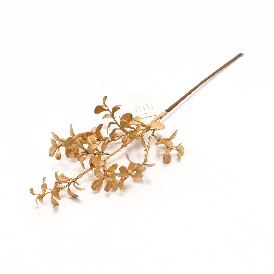 Wholesale Gold Leaf Artificial Flower Branch Christmas Decoration Gold Oil Series Cuttings Beautiful Outdoor Decoration Picks