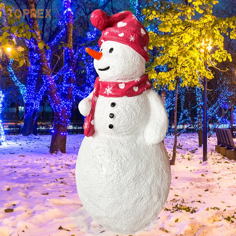 Xmas Christmas Decor Fiberglass Christmas Snowman, Resin Snowman for Holiday Decoration