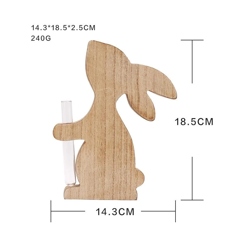 Wooden Bunny Decoration Desk Easter for Home and Party